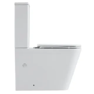 УНИТАЗ КОМПАКТ БЕЗОБОДКОВЫЙ «BLACK & WHITE» UNIVERSE 7703W БЕЛЫЙ С СИДЕНЬЕМ ДЮРОПЛАСТ С МИКРОЛИФТОМ БЕЛОЕ